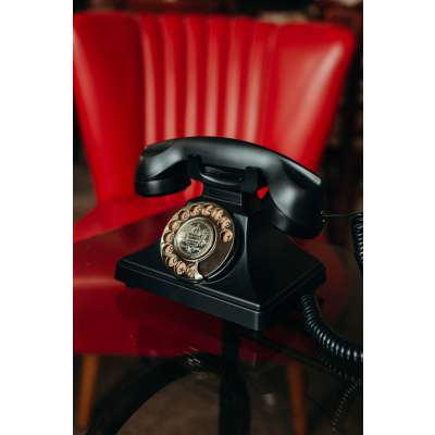 Antik fekete telefonos vendégkönyv