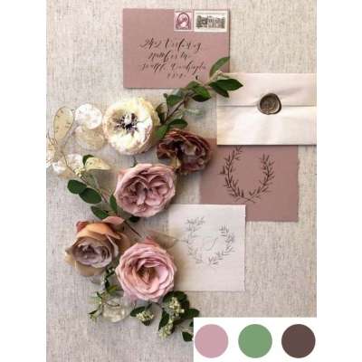 2021 top esküvői színei - Halvány rózsaszín & zöld 2.